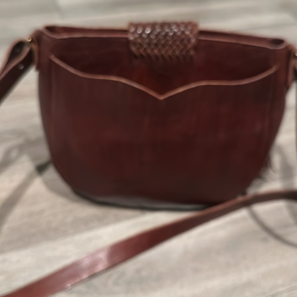 Lucky Brand woven braid brown leather shoulder bag. - Picture 5 of 12